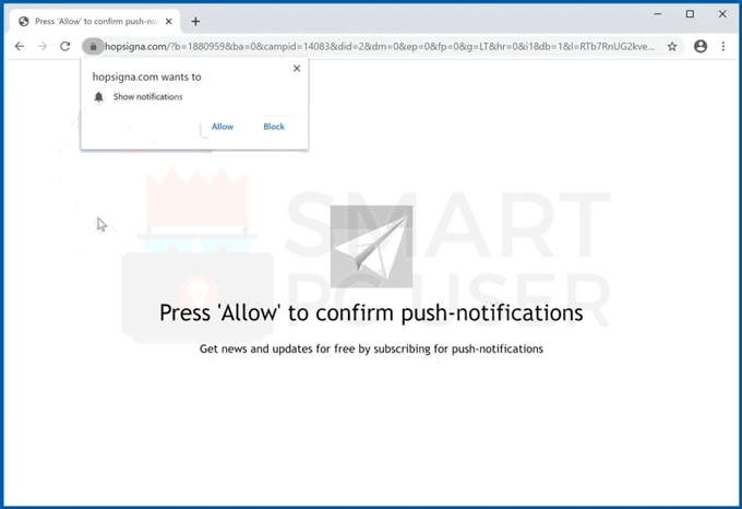 remove Hopsigna.com Pop-ups