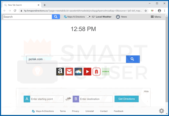 Remove Maps-N-Directions Browser Hijacker