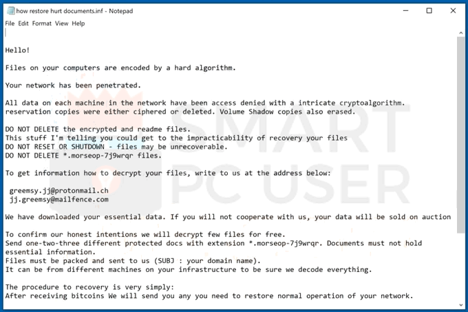 Uninstall Morseop Ransomware