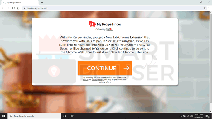 Remove My Recipes Finder Browser Hijacker
