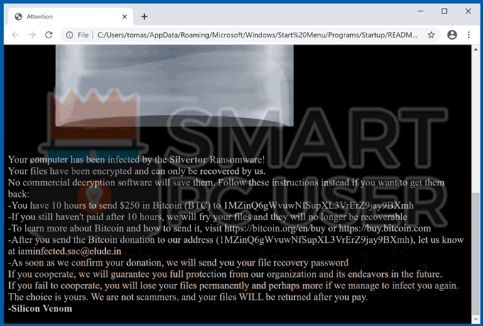 Delete Silvertor Ransomware