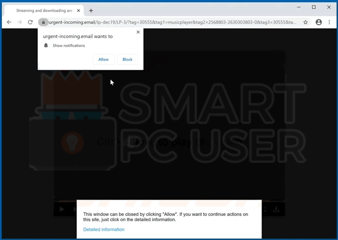 Remove Urgent-incoming.email Pop-ups